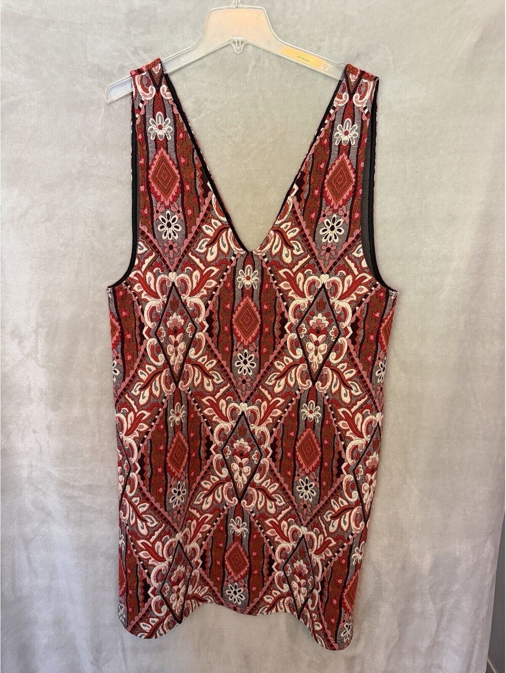 Maeve Anthropologie Jacquard Mini Dress Red Multi Size XL